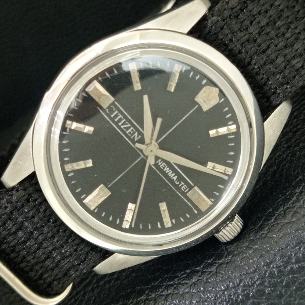 Vintage 1981 Citizen Manual Wound Mens Silver Watch & Silver accents